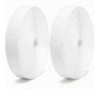 Sew on Hook and Loop Non Adhesive Strips Hook and Loop Tape Roll for Fabric Nylon Heavy Duty Fastener for Sewing, Clothing, Leather, DIY Crafts, Outdoor Gear (White, 1inX30ft)