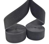 Sew On Hook and Loop Tape 50mm x 5m, Heavy Duty Fabric Fastener Strips, Non Adhesive Sewable Closure Roll for Sewing, Clothing Repair, DIY Craft, Straps and Outdoor Fabric, Black (Hook & Loop Set)