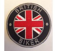 Sew-on Iron-on British Biker Union Jack Flag Circular Embroidered Patch Badge