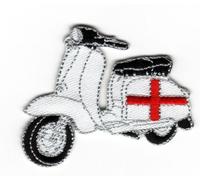 Sew-on Iron-on Embroidered Patch Lambretta Scooter England St. George Flag Badge