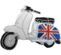 Sew-on Iron-on Embroidered Patch Lambretta Scooter MOD Union Jack Flag Britain Badge