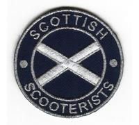 Sew-on Iron-on Embroidered Patch Scottish Scooterist St. Andrew Flag Scotland Badge