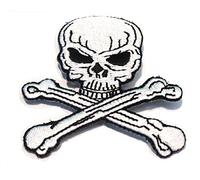 Sew-on Iron-on Embroidered Patch Skull & Crossbones (Cross Bones) Badge