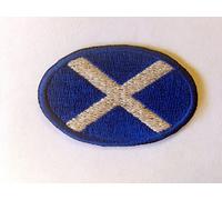 Sew-on Iron-on Oval Embroidered Mini Patch Scotland Flag Saint St. Andrew Badge