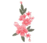 Sew on Lily Floral Patches, Large Pink Flower Patch Beautiful Sew on Floral Stickers for Backpacks Clothing T-Shirt Jacket Jeans Hat Cusion Sewing Crafts