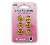Hemline Snap Fastener 13mm Gold