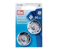 Prym Sew-On Metal Snap Fasteners 30 mm Silver – Pack of 2