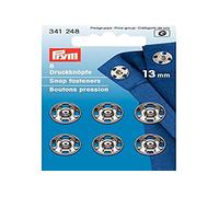 Prym Sew-On Snap Fasteners Brass/Silver 13 mm Pack of 6