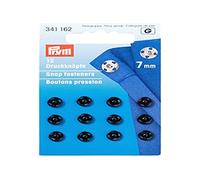 Prym Sew-On Metal Snap Fasteners - 7 mm Brass Black - Pack of 12