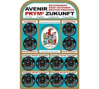 PRYM_341137-1 Sew-On Snap Fasteners Zukunft Brass Black 21 mm, one size
