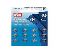 Prym Sew-On Metal Snap Fasteners - 7 mm - Pack of 12 - Silver