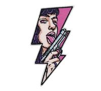 Sew-On Patch - Gangster Girl Blitz | Iron-On Patch | Retro Anime Iron-On Patches, Sexy Patches for Sewing, Cool Iron-On Patches, German Army Badge Iron-On Patch Finally Home, Pink, Purple