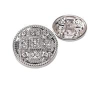 Sew on Rhinestone Button, 10 Pcs Multicolor Rhinestone Metal Buttons 15-23mm for Sewing Accessories(Silver,23MM)