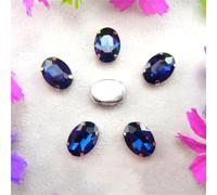 Sew on Rhinestone Glass Crystals, Silver 7 Sizes Colors Mix Oval Shape Sew On Rhinestone Beads DIY Trim(4x6mm 50pcs A15 Montana)