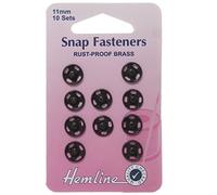 Sew On Snap Fasteners 11mm Black