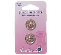 Hemline Sew-On Snap Fasteners 18mm Nickel/Silver