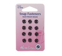 Hemline Sew-on Snap Fasteners (Black) - 7mm