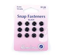 Sew On Snap Fasteners 9mm Black