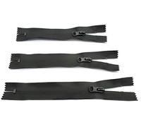 Sew, repair - waterproof outdoor zip for jacket pockets - 16, 18 and 20 cm TPU (thermoplastic polyurethane) coated, matte black - -