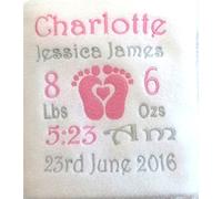 Sew Sew Special Baby keep sake Blanket. (White)