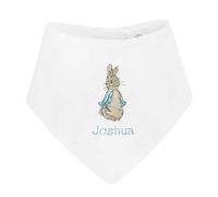 Sew Sew Special Boy’s Personalised Peter The Rabbit Bandana Bib. (White)