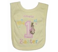 Sew Sew Special Girl’s Personalised 1st Peter The Rabbit Easter Bib. (Lemon)