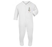 Sew Sew Special Girls Personalised Peter The Rabbit Tiny Baby/New Born Baby Grow/Sleepsuit - Now Available in to Sizes. (Tiny Baby up to 6lbs 2.7 kg) White