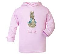 Sew Sew Special Peter the Rabbit Personalised Light Weight Pull on Cotton Hoodie. (1-2 years) Pink