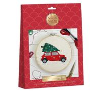 Sew & So On Embroidery Craft Kit Car with Christmas Tree, Includes All Craft Accessories Needed Ideal DIY Adult and Older Kids Craft Kits, Makes A Great Craft Art Gift, Use for Christmas Home Decor