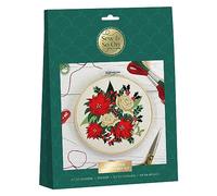 Sew & So On Embroidery Craft Kit, Christmas Poinsettias Includes All Craft Accessories Needed Ideal DIY Adult and Older Kids Craft Kits, Makes A Great Craft Art Gift, Use for Christmas Home Decor