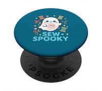 Sew Spooky Cute Ghost Sewing Halloween Costume Craft Design PopSockets Adhesive PopGrip