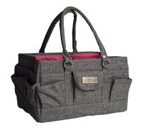 Sew Stylish Craft Organiser Bag, Heather Grey Pattern - Collapsible Caddy and Tote with Compartments for Sewing, Scrapbooking, Paper Craft, and Art - PT900-HEATHER-GREY