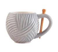 Sew Thirsty Novelty Knitting Yarn Mug Grey - Sewing Birthday Office Cup Drink Gift