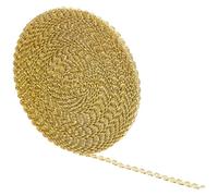 SEWACC 0.6cm Gold Braided Gimp Trim Ribbon 10m Roll Decorative Braid Trim for Wedding Party DIY Craft Embellishment