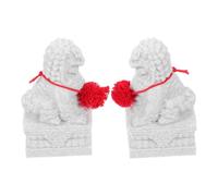 SEWACC 1 Pair Mini Chinese Lion Statues Durable Fu Dogs Figurines for Feng Shui Home Office Decor Compact Guardian Ornaments for Stylish Spaces