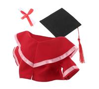 SEWACC 1 Set Bear Doll Graduation Costume with Cap Replaceable Clothes Accessories for Plush Soft Gown with Tassel Hat Graduation for Celebrating Milestones
