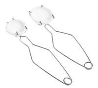 SEWACC 1 Set Ceramic Quartz Crucible Dish Cup with Whip Tongs Handle, Metal Melting Kit Melting Pot Jewelry Casting Tools