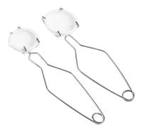 SEWACC 1 Set Ceramic Quartz Crucible Dish Cup with Whip Tongs Handle, Metal Melting Kit Melting Pot Jewelry Casting Tools