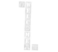 SEWACC 10 Pcs Reusable Welcome Stencil Templates DIY Craft Painting for Home Wall Furniture Durable Plastic Pet Alphabet Letters for Mixed Media Easy to Clean and Portable