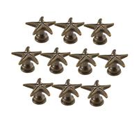 SEWACC 10 pcs Vintage Sea Star Cabinet Knobs Single Hole Drawer Handles for Kitchen Cabinets and Wardrobes Durable Antique Bronze Finish Easy to Install Decorative Pulls