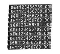 SEWACC 10 Sets Plastic Price Display Blocks with Tags Counter Stand for Jewelry and Retail Pricing Labels Small Black Base with White Digits Price Tag Holders for Shop Display