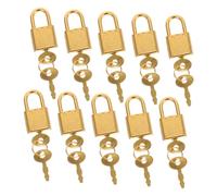 SEWACC 10 Sets Vintage Mini Padlocks with Golden Keys Retro Style Treasure Chest Locks for Jewelry Boxes Diaries Luggage Toolbox Multipurpose Secure Storage Accessories