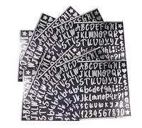 SEWACC 10 Sheets Reflective Self Adhesive Number Letter Stickers Kit Vinyl Mailbox Decals for Doorplate Signs Removable Silver Address Numbers for Indoor Outdoor Use