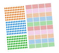 SEWACC 100 Sheets Writable Scrapbook Stickers Water Drop Shaped Adhesive Index Tabs in Red Green Pink Copperplate Paper for Planners Journals DIY Craft Projects and Organization