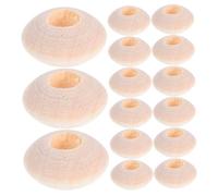 SEWACC 100pcs Abacus Wood Beads Flat Saucer Spacer Beads 14x7mm 4.5mm Hole for DIY Jewelry Making Bracelet Craft Necklace Accessories