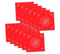 SEWACC 100pcs Artisan Wax-Dyed Red Xuan Paper for Chinese Year Couplets with Gold Accents Blank Square Red Papers for Spring Festival Calligraphy Door and Wall Decoration