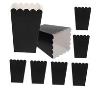 SEWACC 100Pcs Black Paper Popcorn Boxes Popcorn Containers Snack Boxes for Wedding Party Movie Night Candy Holders