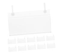 SEWACC 100pcs Clear Label Holders Dual-Ear Plastic Clips for Wire Shelf Secure Price Tag Display with Snap Lock Closure Easy Swap Retail Sign Clips for Storage Bins and Home Organization
