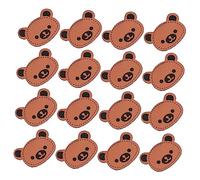 SEWACC 100pcs Embossed Bear Head PU Leather Tags for Sewing DIY Clothing Label Embellishments Creative Brown Bear Patches for Jeans Bags Wallets and Handmade Crafts