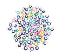 SEWACC 100pcs Evil Eye Necklace Charms Alloy DIY Jewelry Making Accessories for Bracelets Earrings Crafting Sturdy Material with Bright Colors for Handmade Ornaments and